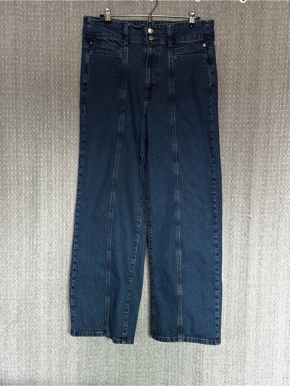 Universal Thread Women’s 14/16 High Rise Wide Leg Jeans Dark Wash Seamed